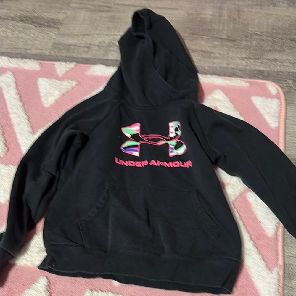 Under Armour Black Hoodie with Vibrant Logo